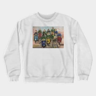 Retro Scooter, Classic Scooter, Scooterist, Scootering, Scooter Rider, Mod Art Crewneck Sweatshirt